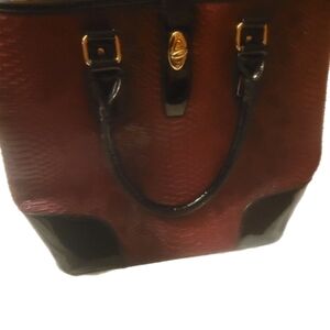 Elegant Red and Black Handbag